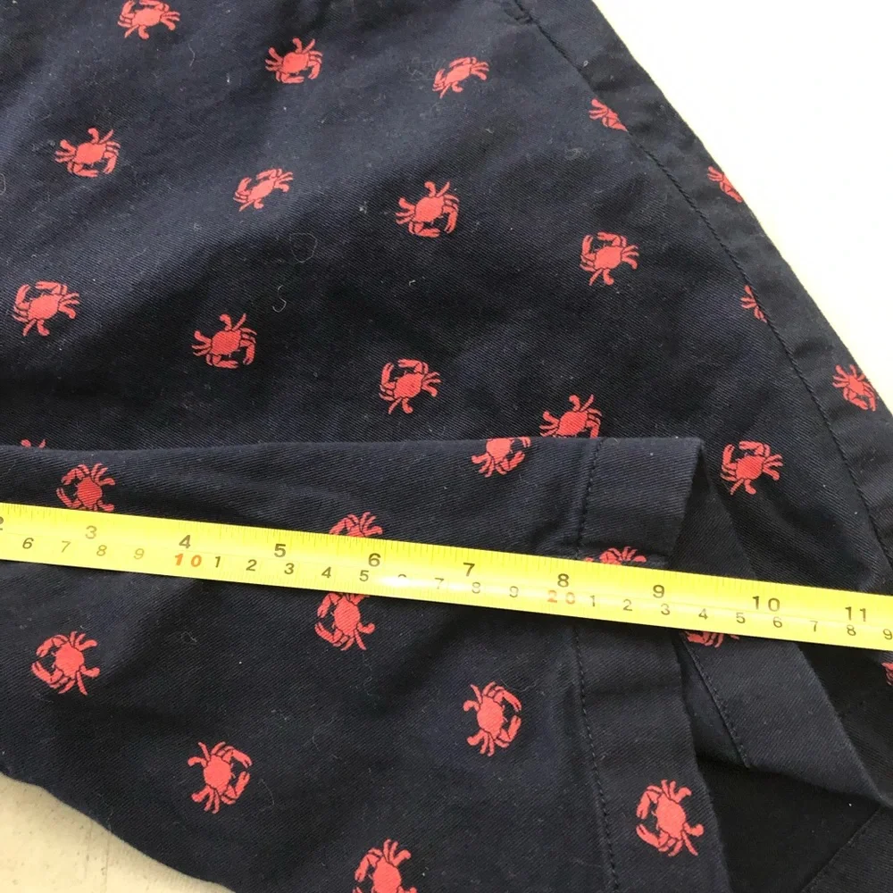 J.CREW Mens Navy Blue Red Crab Print 9